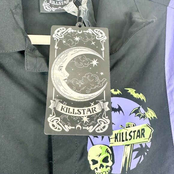 Killstar x Vince Ray Kon Tiki Bowling Shirt Size XS NEW Goth Emo Grunge Skater - Picture 7 of 9